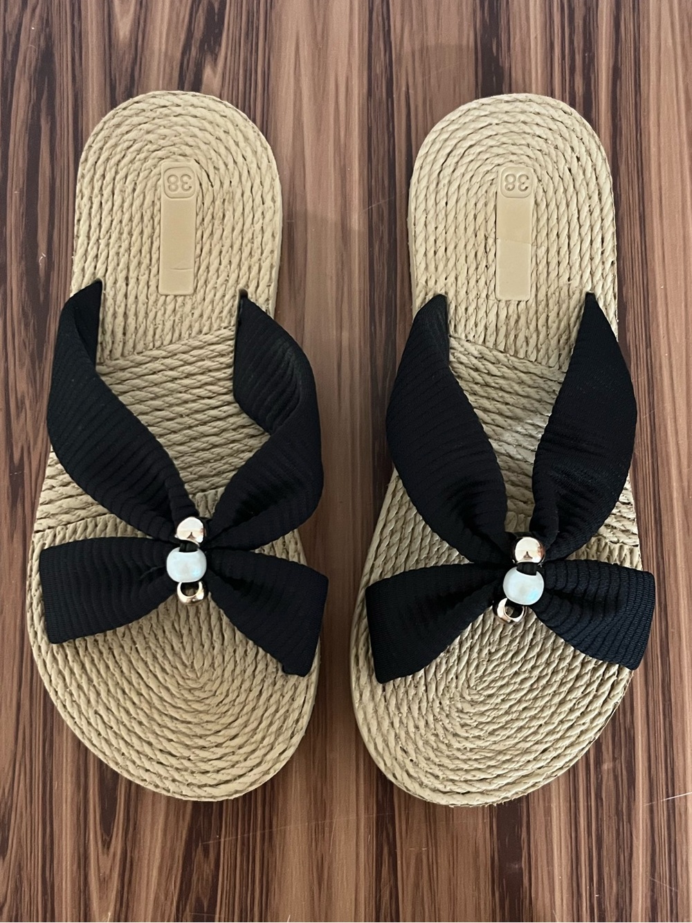Black Bow Slide Sandals for Women